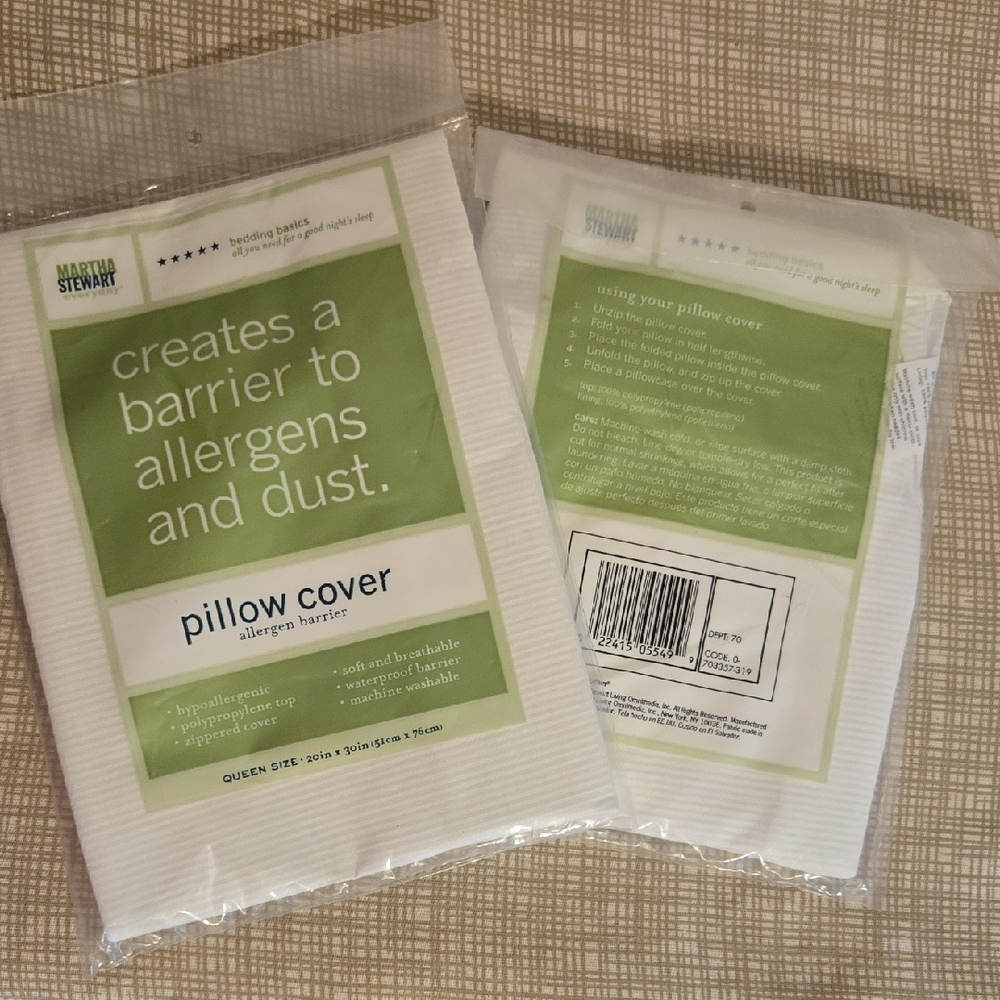 Martha Stewart White Allergen Barrier Pillow Cover